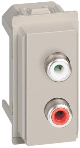 Розетка аудио RCA модульная Legrand BTicino Living Now 1-м. 1 мод. песочный картинка